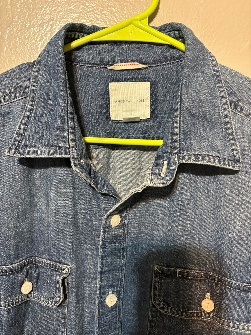 Men’s American Eagle Outfitters Light Blue Denim Shirt Size XL/TG - Picture 6 of 10